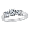 thumbnail image 2 of 0.75 Carat Three Stone Daimond Enagagement Ring Crafted Prong 14k Solid White Gold, 2 of 5
