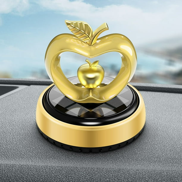 Difusor solar giratorio para coche, nuevo adorno para consola central, porta perfume decorativo, aceite esencial de 5 ml, difusor de manzana