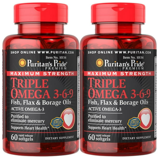 Puritan's Pride Maximum Strength Triple Omega 369 Fish Oil, 60