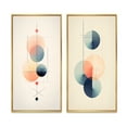 thumbnail image 2 of Designart "Vintage Circular Geometrics Future Omens II" Modern Geometric Framed Wall Art Set Of 2 - Modern Blue Framed Canvas Set For Living Room Decor, 2 of 6
