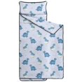 thumbnail image 2 of Dinosaur and Dot Light Purple Pattern Teens Toddler Nap Mat with Pillow, Sleeping Mat Bag for Preschool Daycare 59"x22", 2 of 6