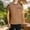 Coffee, variant on Men's Waffle Knit Velvet Patchwork Henley T-Shirt Short Sleeve Crew Neck Soft Casual Pullover Top for Summer Home Gym Daily Leisure Wear White S