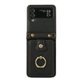 thumbnail image 6 of Wallet Case for Samsung Galaxy Z Flip 4, Kickstand Ring Holder Premium PU Leather Case with Crossbody Strap,Card Holder Slot Money Pocket 360°Rotation Metal Ring Grip Kickstand Cover,Black, 6 of 10