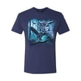 thumbnail image 2 of Wild Bobby, Owl Flying at Nihght In Front of the Moon Animal Lover Mens Premium Tri Blend T-Shirt, Vintage Navy, Medium, 2 of 3