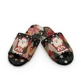 thumbnail image 2 of FUIALDOLG Christmas Santa Print House Slippers for Women Lightweight Indoor Slippers Open Toe Slip On Bedroom Shoes with Memory Foam, Size 10.5-11.5, 2 of 7