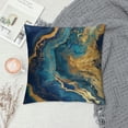 thumbnail image 2 of Acheng Short Plush Pillowcase 1 Piece Gold and Blue Abstract Art White, 2 of 5