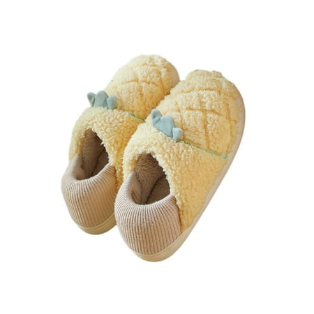 

Difumos Womens Light Weight Floral Home Shoes Anti-Slip Flat Slipper For Mom Indoor Breathable Loafer Slippers Yellow [Ordinary Sole] 8.5-9