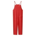 thumbnail image 5 of eczipvz Jumpsuits for Girls Kids Casual Sleeveless Jumpsuits Spaghetti Strap Romper Long Pants with Pockets Girls Rompers Size 7-8 Red|11-12 Years, 5 of 7