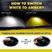 Lasfit H8 H9 H11 LED Headlight Bulbs, Switchback H11 LED Bulbs High/Low Beam Fog Light 60W 6000LM 6000K White/3000K Amber