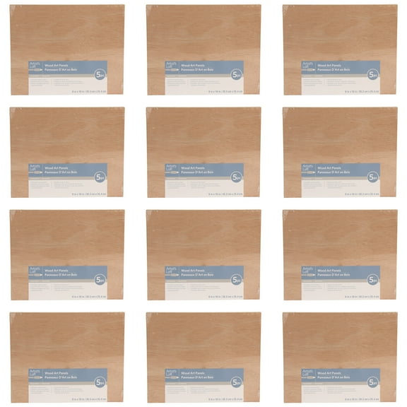 12 Packs: 5 ct. (60 total) 8" x 10" Unfinished Wood Art Panel by Artist's Loft Necessities