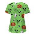 thumbnail image 5 of iTNHFP Hauts pour Femmes Tendance Col en V Manches Courtes avec Poches Robe Imprimée Mode Décontractée T-Shirt Haut, 5 of 5