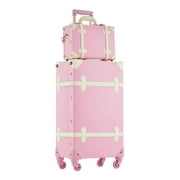 CO-Z Trolley Suitcases Set w/ TSA Locks Travelling Luggage Essential Pink