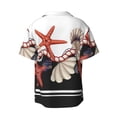 thumbnail image 6 of Daiia Starfishes Shells Men's Linen Shirts Short Sleeve Casual Shirts Button Down Shirt for Men Beach Summer Wedding Shirt-X-Large, 6 of 6