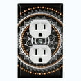 thumbnail image 1 of Metal Light Switch Plate Cover Orange Black Mandala Circle Pattern MDL005, 1 of 13