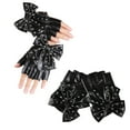 thumbnail image 2 of Elegant Women Half Finger Gloves with Rivets And Bowknot Punk Hand Gloves For Fashion Formal Event and Dance Parties, 2 of 8