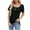 Black, variant on Square Neck Tops for Women Basic Plain T Shirts Summer Short Sleeve Shirts Solid Color Loose Blouse