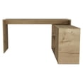 thumbnail image 1 of TUHOME Axis L-Shaped Desk Engineered Wood Desks in  Beige, 1 of 8