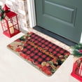 thumbnail image 1 of Tapis de Porte de Noël à Carreaux Rouges, Tapis Décoratif de Noël, Tapis de Porte de Sapin de Noël Saisonnier Antidérapant Lavable Profil Bas Intérieur Extérieur 24 * 36 Po, 1 of 6