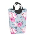 thumbnail image 6 of DouZhe 50L Rectangular Laundry Basket, Romantic Pink Navy Floral Prints Waterproof Foldable Laundry Hamper with Aluminum Handles, 6 of 6