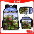 thumbnail image 2 of [Ready Stock] Mochila Minecraft Mochila escolar Mochila para niños Paquete de tres piezas Mochila para lápices Mochila, 2 of 4
