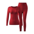 thumbnail image 2 of QSAWXQZ Women's 2PC Thermal Long Underwear Top and Leggings Set Crew Neck Long Sleeve Seamless Stretch Winter Base Layer for Cold Weather XL, 2 of 6