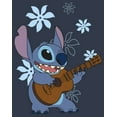 thumbnail image 2 of Junior's Lilo & Stitch Floral Ukulele Dance Racerback Tank Top Indigo Medium, 2 of 4
