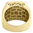 thumbnail image 4 of 10K Yellow Gold Round Diamond Square Statement Band 17mm Pave Pinky Ring 2.78 CT, 4 of 5