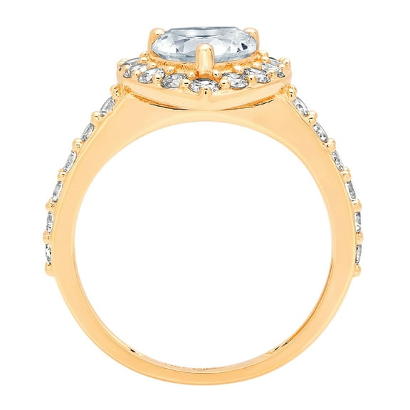 2.03 ct Heart Cut Natural Aquamarine Halo Engagement Ring for Women in 18K Yellow Gold