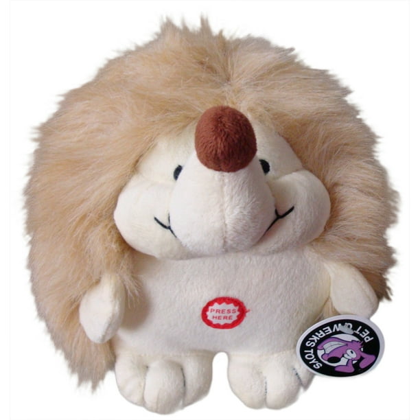 Pet Qwerks Hedgehog Plush Dog Toy with Chattering Sound, Large
