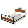 thumbnail image 4 of Zinus Suzanne 37" Metal and Wood Platform Bed with Headboard, Queen, 4 of 8