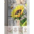thumbnail image 6 of Sunflowers Sheer Curtains 84 Inch Length 2 Panels Set for Living Room/Bedroom, Botanical Floral Farmhouse Retro Wood Grain Curtain Sheers Drapes Rod Pocket Curtains Window Treatment Set 52''x84''x2, 6 of 7