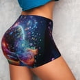 thumbnail image 2 of Sikiie Outer Space Floating Numbers And Letters Print Workout Shorts Women Scrunch Butt Gym Shorts Seamless High Waist Tummy Control Yoga Biker Athletic Shorts, 2 of 5
