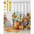 thumbnail image 5 of Thanksgiving Fall Shower Curtains for Bathroom, Pumpkin Sunflower Retro Waterproof Fabric Shower Curtain for Bathroom Bathtub Decoration, Machine Washable, 72"x72", 5 of 9