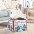 thumbnail image 3 of Yayeee Collapsible Cube Storage Bin with Lid Fabric Closet Decorative Basket with Handles, Sea Boat, 3 of 7