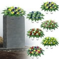 thumbnail image 4 of Artificial Cemetery Flower Saddle - Non-Fading Saddle-Shaped Decoration for Headstones, Gravesite Memorials, and Outdoor Use, 4 of 9