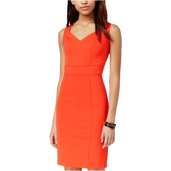 XOXO Vestido Midi con escote Corazón para Mujer, Rojo, XX-Large
