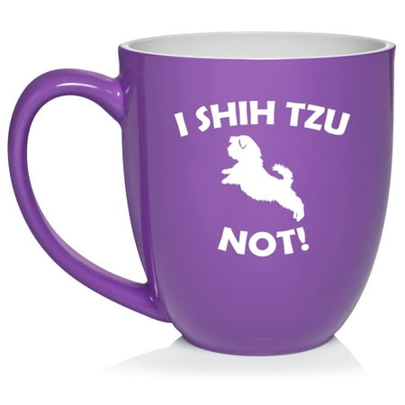 

I Shih Tzu Not Funny Ceramic Coffee Mug Tea Cup Gift (16oz Purple)