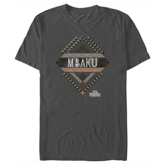 Men's Black Panther: Wakanda Forever M'Baku Ornate Logo Graphic Tee Charcoal Small