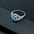 thumbnail image 4 of Gem Stone King 925 Sterling Silver Round Persian Blue Moissanite Engagement Ring for Women (2.40 Cttw, Size 8), 4 of 4