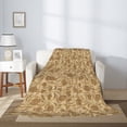 thumbnail image 2 of Fuzoiu Brown Flowers Print Flannel Throw Blanket,Light Weight Warm Decorative,Throw Blanket Cover for Sofa, Couch, Bedroom,Travel-60"x50", 2 of 6