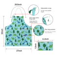 thumbnail image 7 of Light Blue Dinosaurs Forest Pattern Apron-Garden Aprons for Women with Pockets-Cotton Linen Waterproof Kitchen Cooking Gardening Aprons Adjustable for Kitchen,Cooking,BBQ and Salon 33x27 Inch, 7 of 7