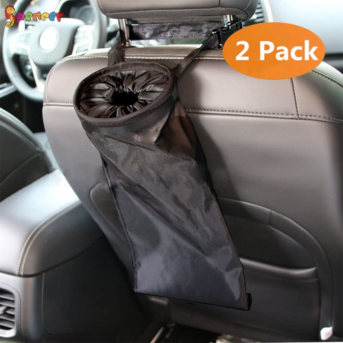 Trash Bag Car Can Mini Garbage Leak Proof Headrest Wastebasket Holder Keeper 