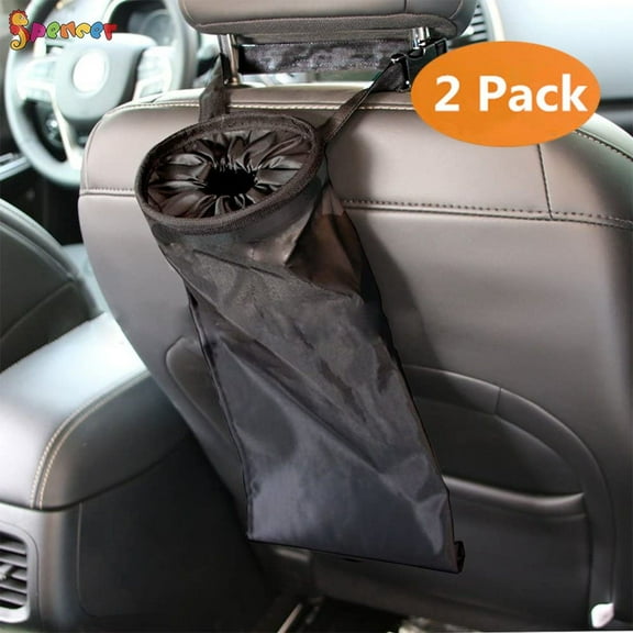 Spencer 2 Pack Universal Car Vehicle Trash Bags Trash Can Detachable Hanging Seat Back Car Garbage Bag