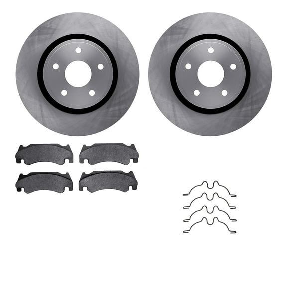 Dynamic Friction Company Front Brake Rotors with Heavy Duty Brake Pads includes Hardware 6212-40457