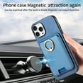 thumbnail image 6 of Allytech iPhone 16 Pro Max Case, Detachable Magnetic Wallet Case with Card Holder & Ring Stand, Support Car Mount, Premium PU Leather Shockproof Durable Protective Slim Case Cover - Blue, 6 of 11
