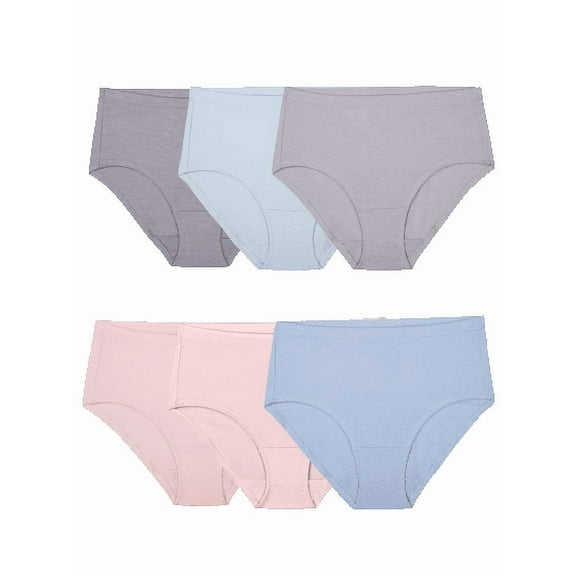 Fruit of the Loom Women's Underwear Beyondsoft Panties (Regular & Plus Size), Brief-Cotton Blend-12 Pack, 8