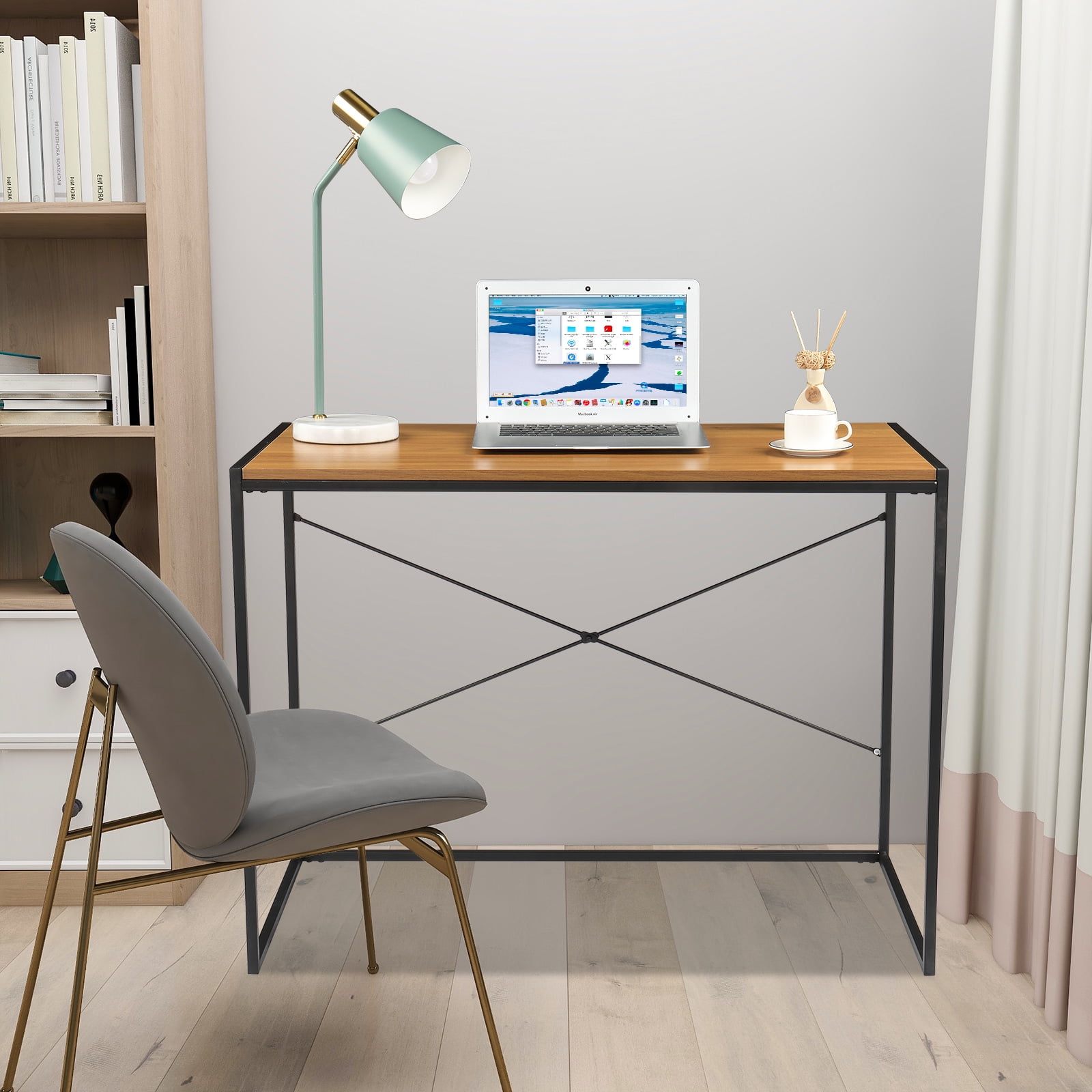 Lowestbest Modern Computer Desk, Office Writing Desk, Wood and Metal PC Table for Home Lowestbest Modern Computer Desk, Office Writing Desk, Wood and Metal PC Table for Home