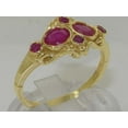 thumbnail image 2 of British Made 14k Yellow Gold Natural Ruby Womens Band Ring - Size 5, 2 of 6