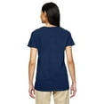 thumbnail image 4 of Gildan Women’s V-Neck T-Shirt, Heavy Cotton Short Sleeve V Neck Tee | Navy, Sizes S-3XL Pack-1, 4 of 5