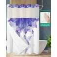thumbnail image 2 of No Hook Shower Curtain with Snap in Liner, Purple Ombre Flowers Floral Hotel Shower Curtains for Bathroom, Washable Shower Curtain Liner Set with Mesh Top Window, 72”x78”, 2 of 6